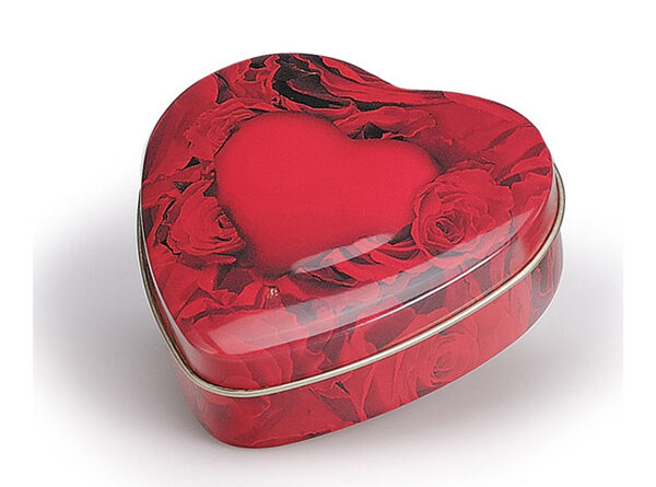 Δοχείο Μεταλλικό Κόκκινο σε Σχήμα Καρδιάς 45gr 93x9